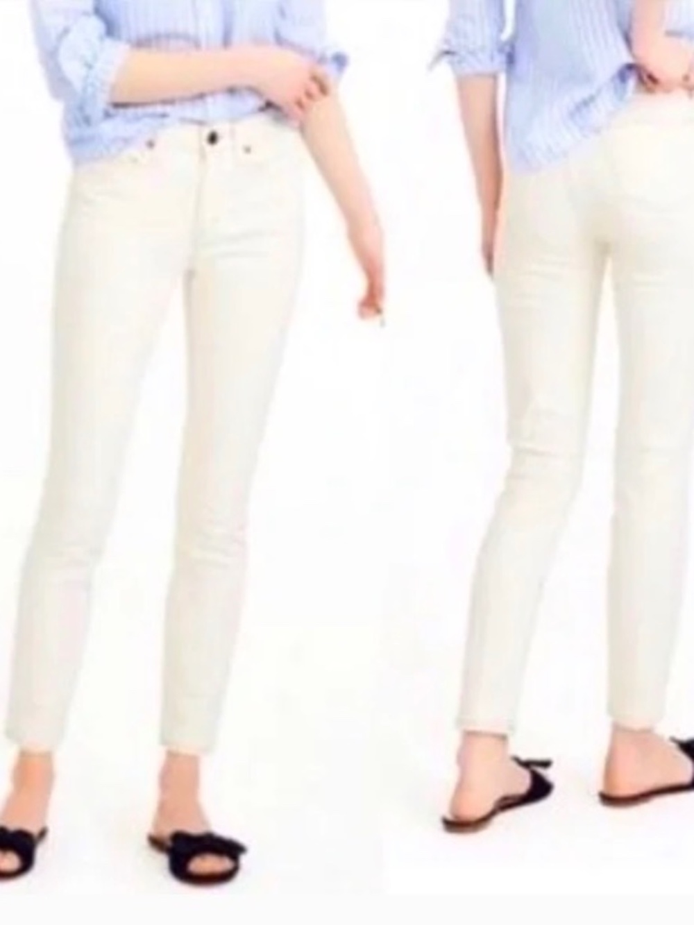J CREW Ecru Toothpick Jeans, Size 27